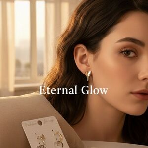 Elegant Cubic Zirconia Crystal Butterfly Huggie Hoop Earrings  Silver-Tone - New